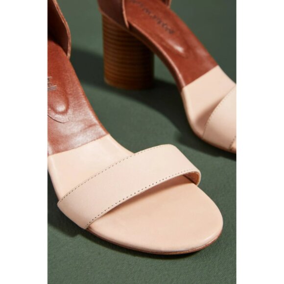 Anthropologie Jeffrey Campbell Neutral Leather Purdy Heels - Picture 3 of 11